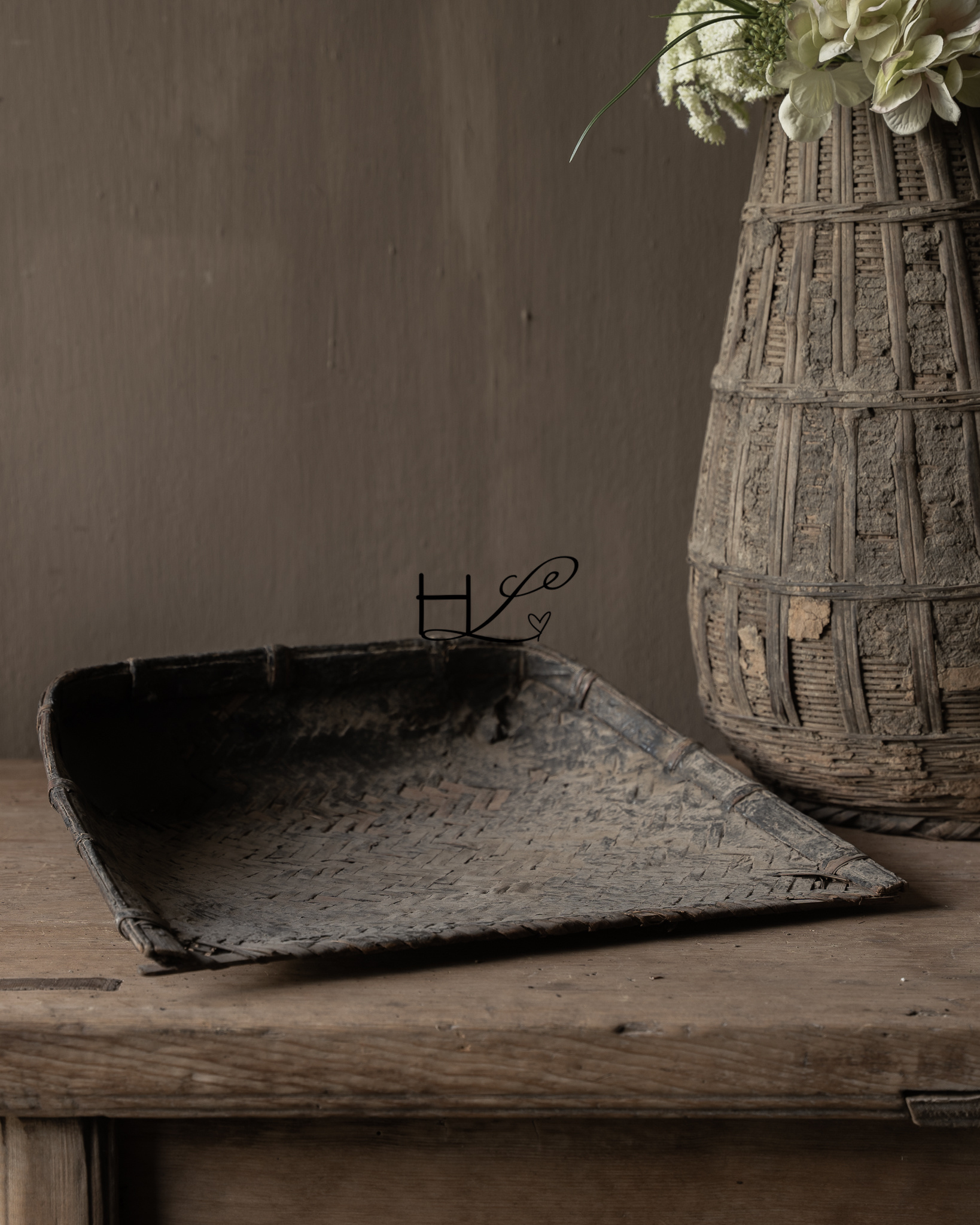 Authentic Old Woven Winnowing Basket / Harvest Basket-3