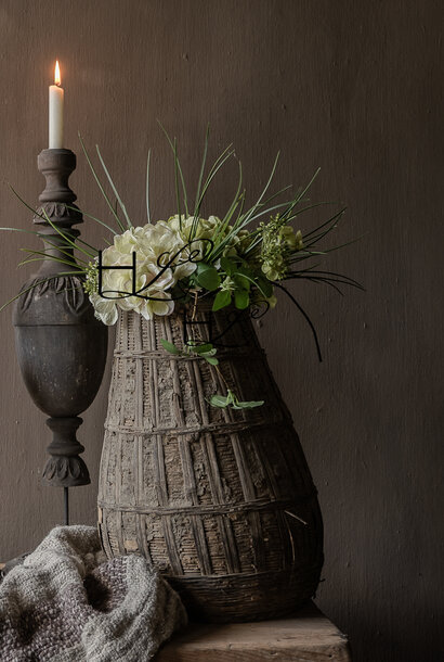 Original vintage rattan wicker clay basket