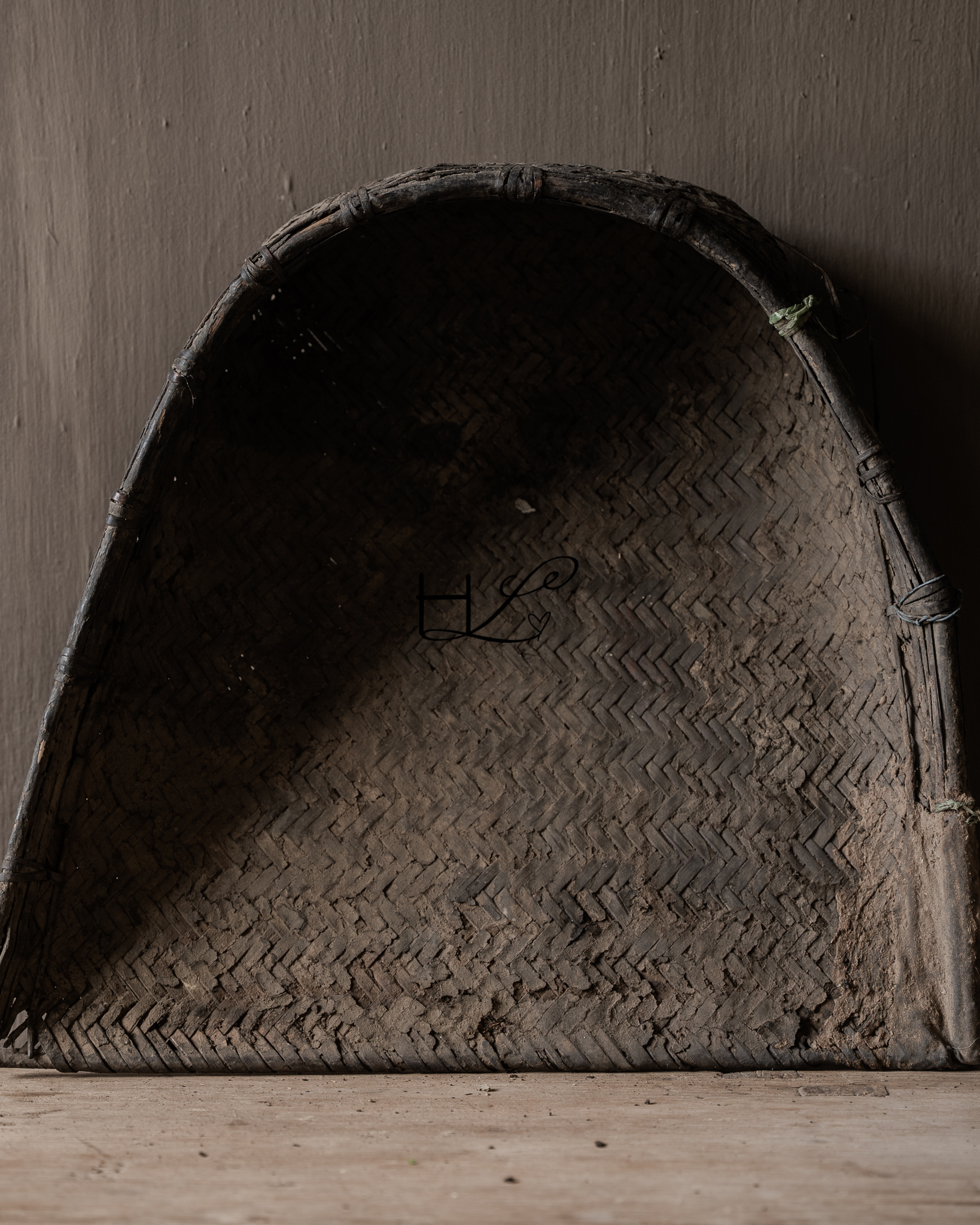 Authentic Old Woven Winnowing Basket / Harvest Basket-7