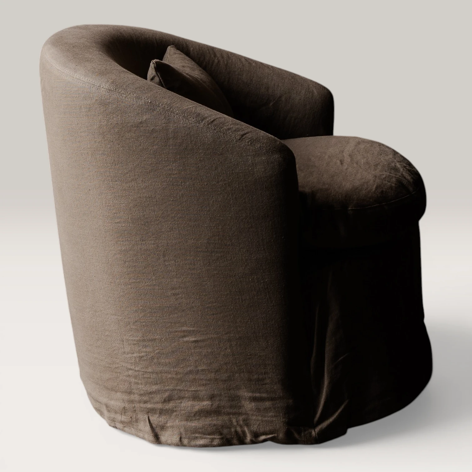 Linen swivel armchair-4