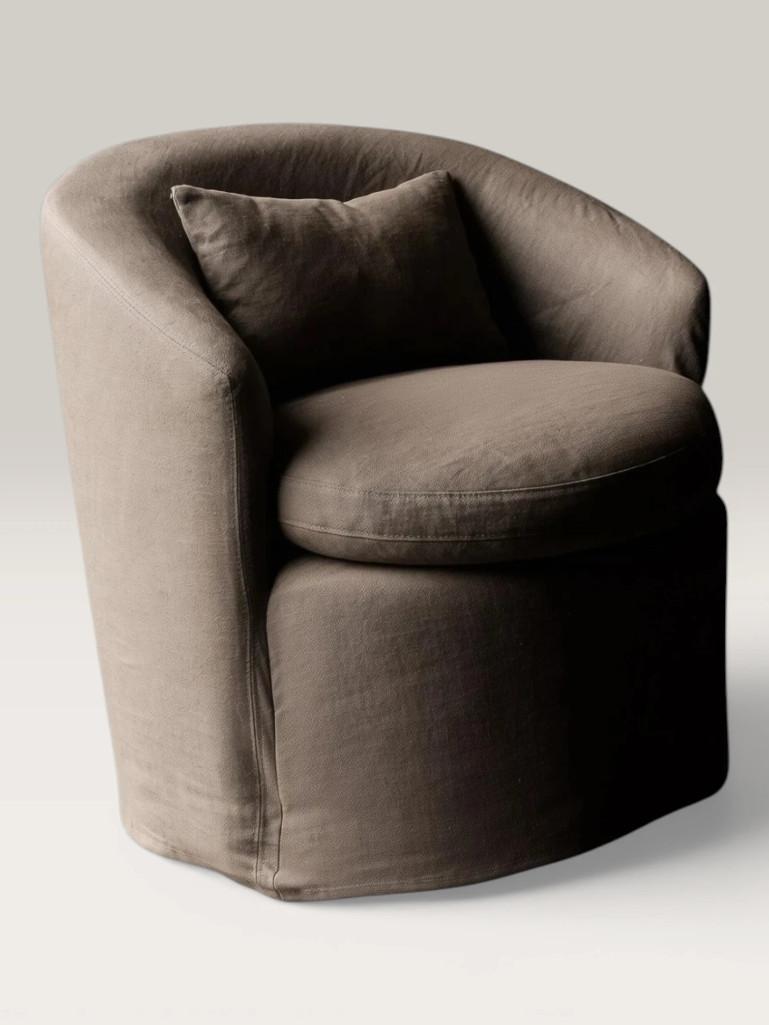 Linen swivel armchair-3