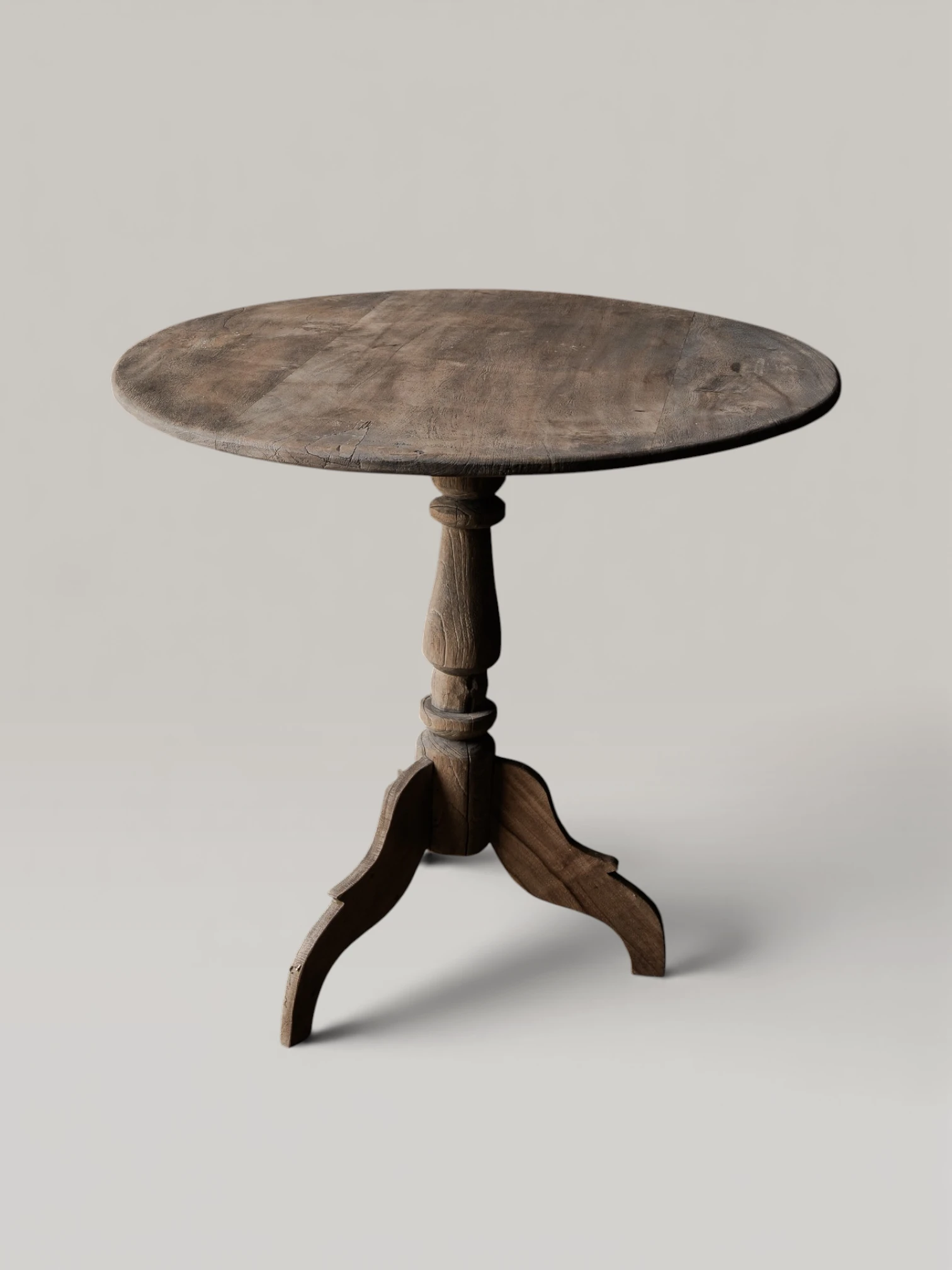 Antique Wine Table with Wooden Dowel Joint-4
