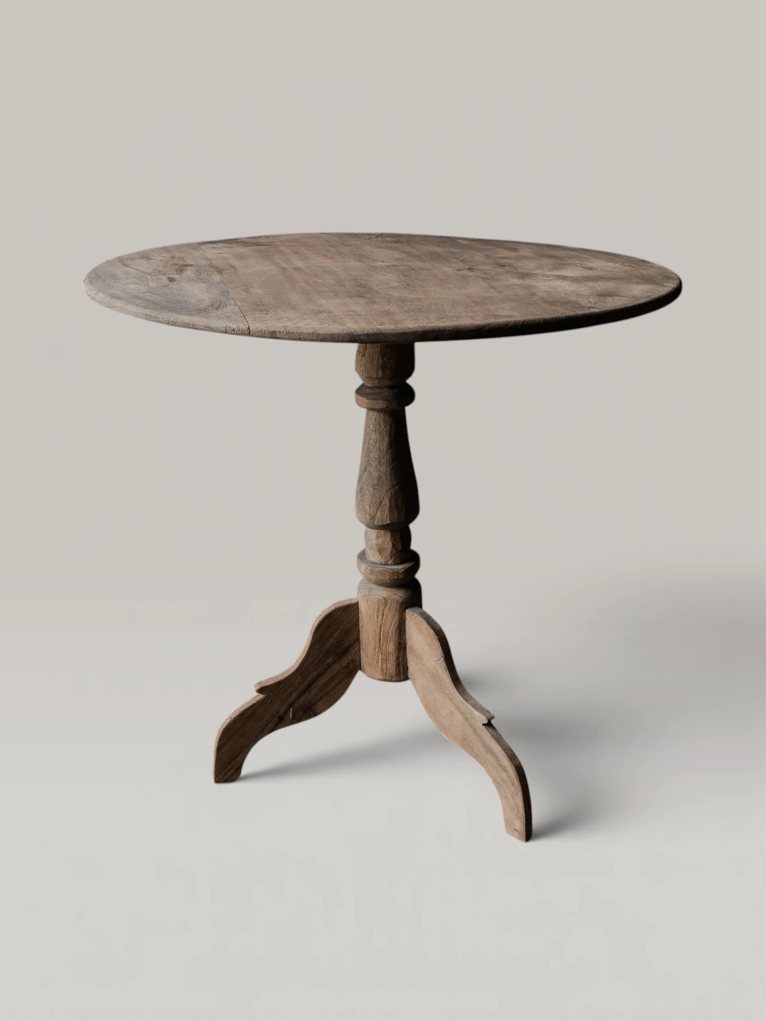 Antique Wine Table with Wooden Dowel Joint-6