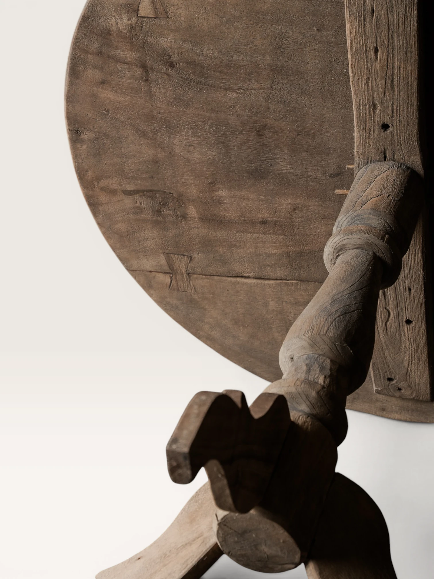 Antique Wine Table with Wooden Dowel Joint-7