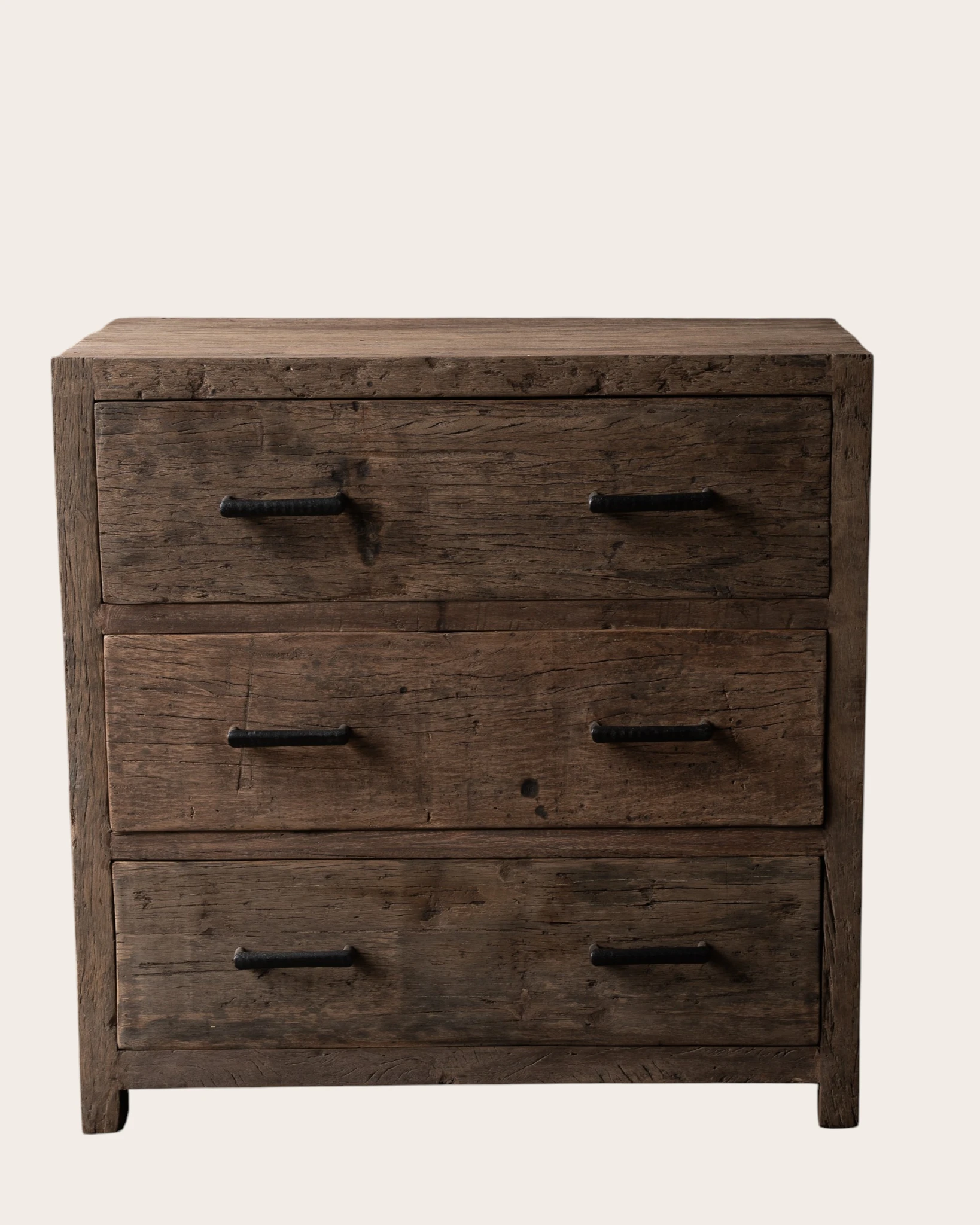 Cardiff Robuster alter Holzschubladenschrank-3