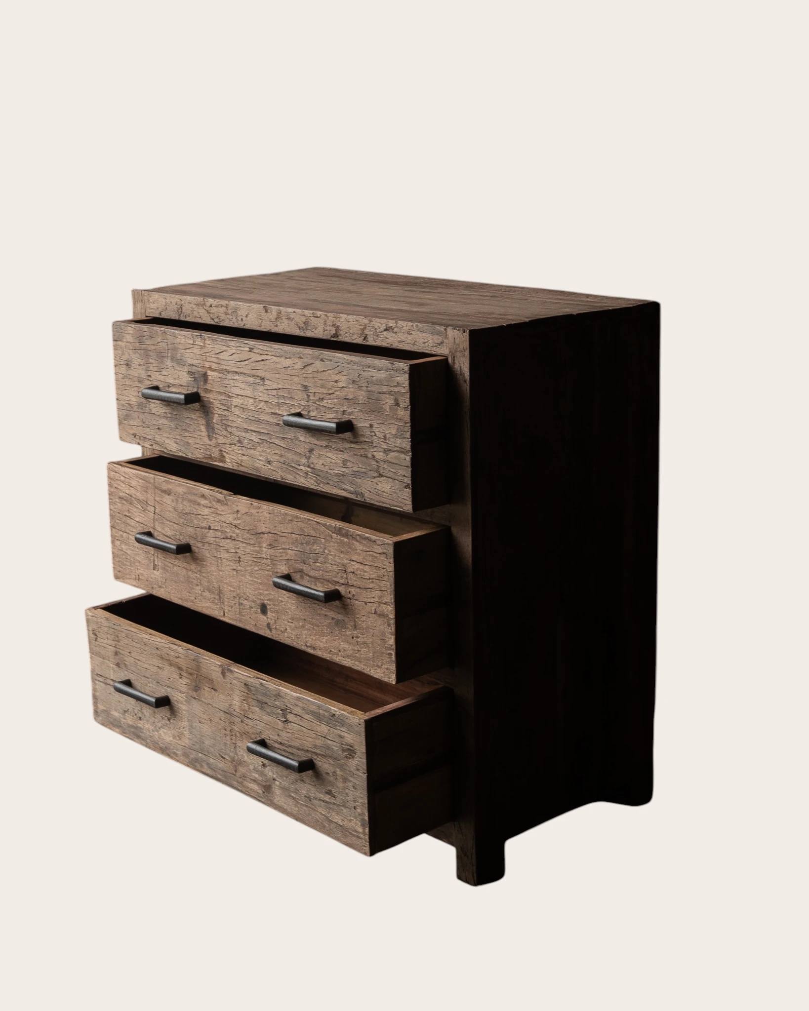 Cardiff Robuster alter Holzschubladenschrank-7