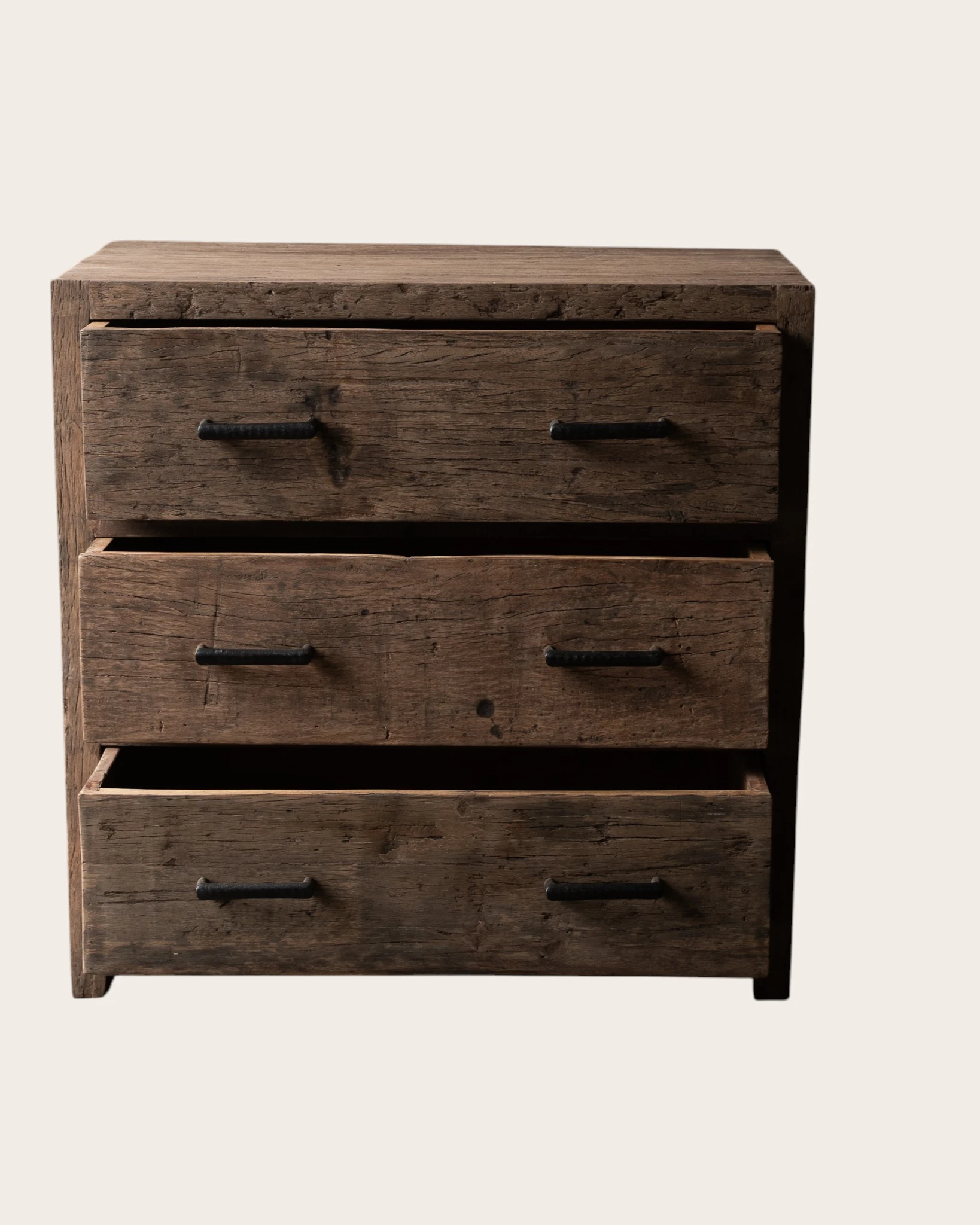 Cardiff Robuster alter Holzschubladenschrank-8