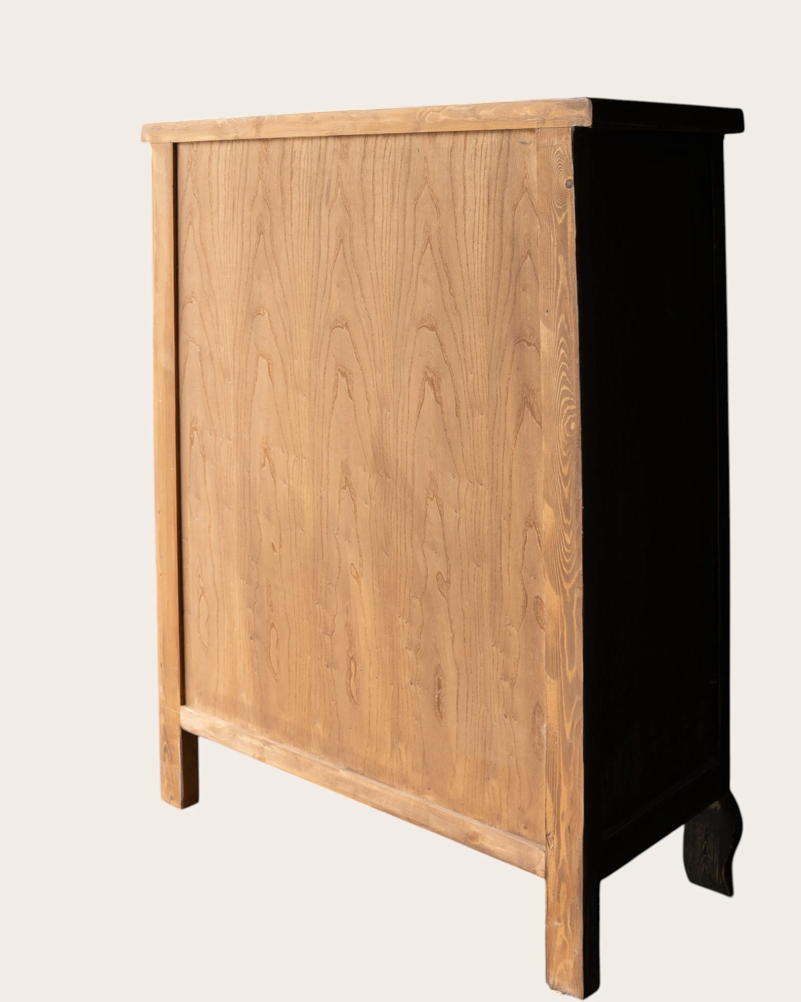 Einzigartiger, abgenutzter Schrank aus dunklem Holz-7