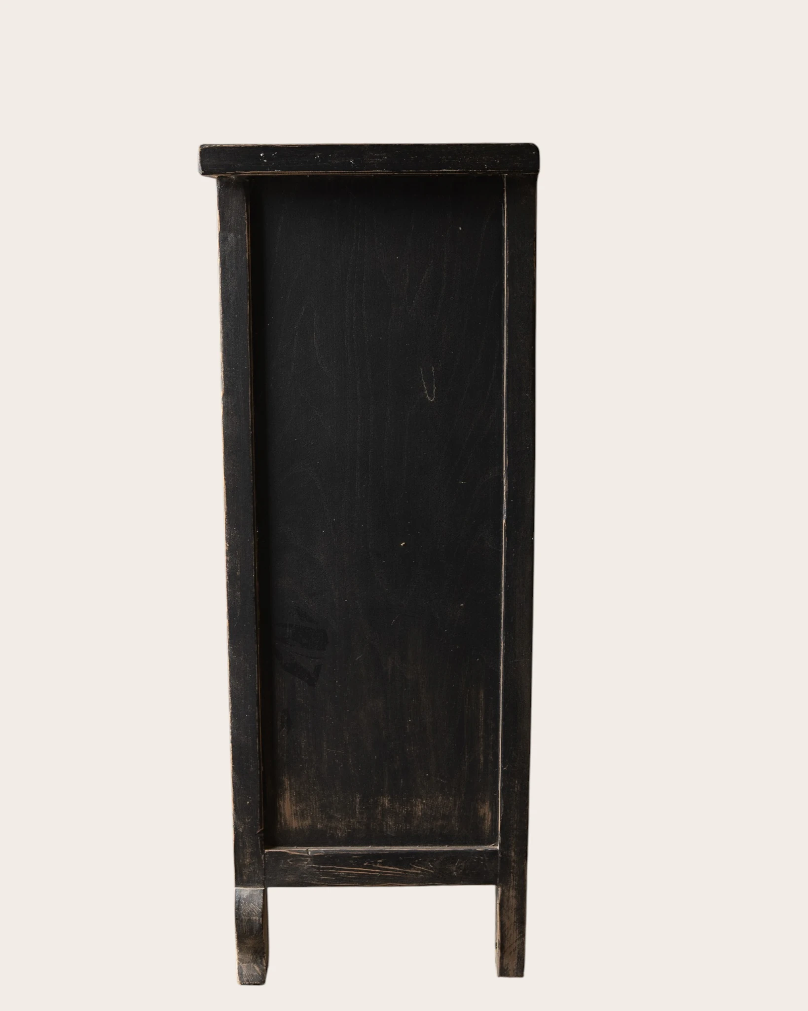 Einzigartiger, abgenutzter Schrank aus dunklem Holz-8