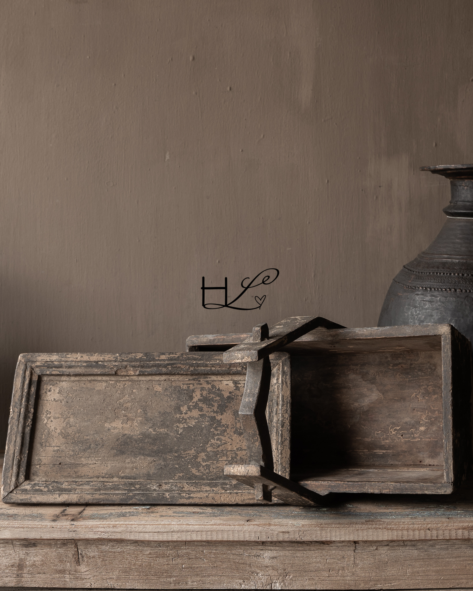 Oude houten mand ( food cover )-5