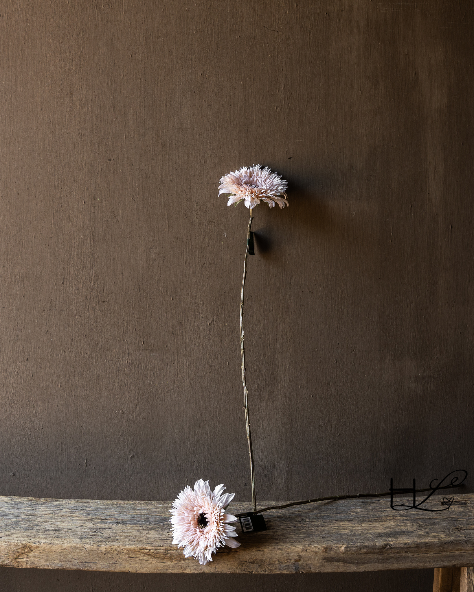 Silk-ka Zonnebloem Steel Crème/Bruin 97 cm | Kunstbloem-2