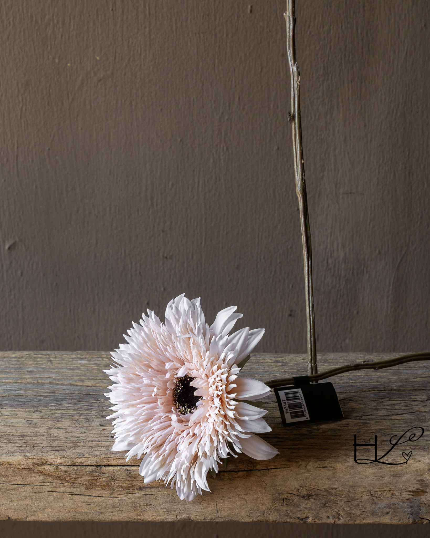Silk-ka Zonnebloem Steel Crème/Bruin 97 cm | Kunstbloem-3