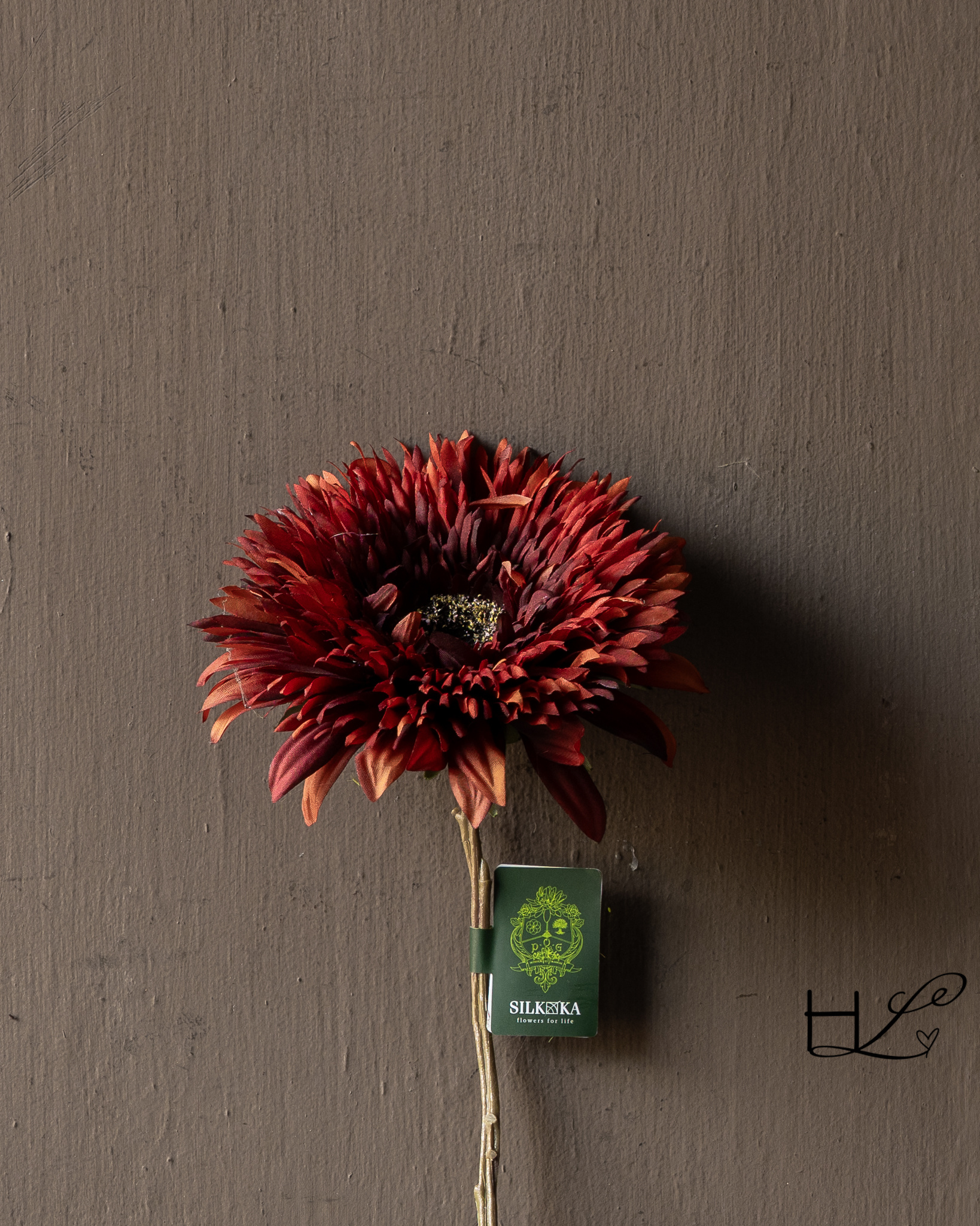 Silk-ka Zonnebloem Steel Crème/Bruin 97 cm | Kunstbloem-5