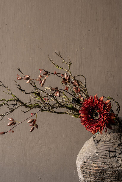 Silk-ka Zonnebloem Steel Crème/Bruin 97 cm | Kunstbloem
