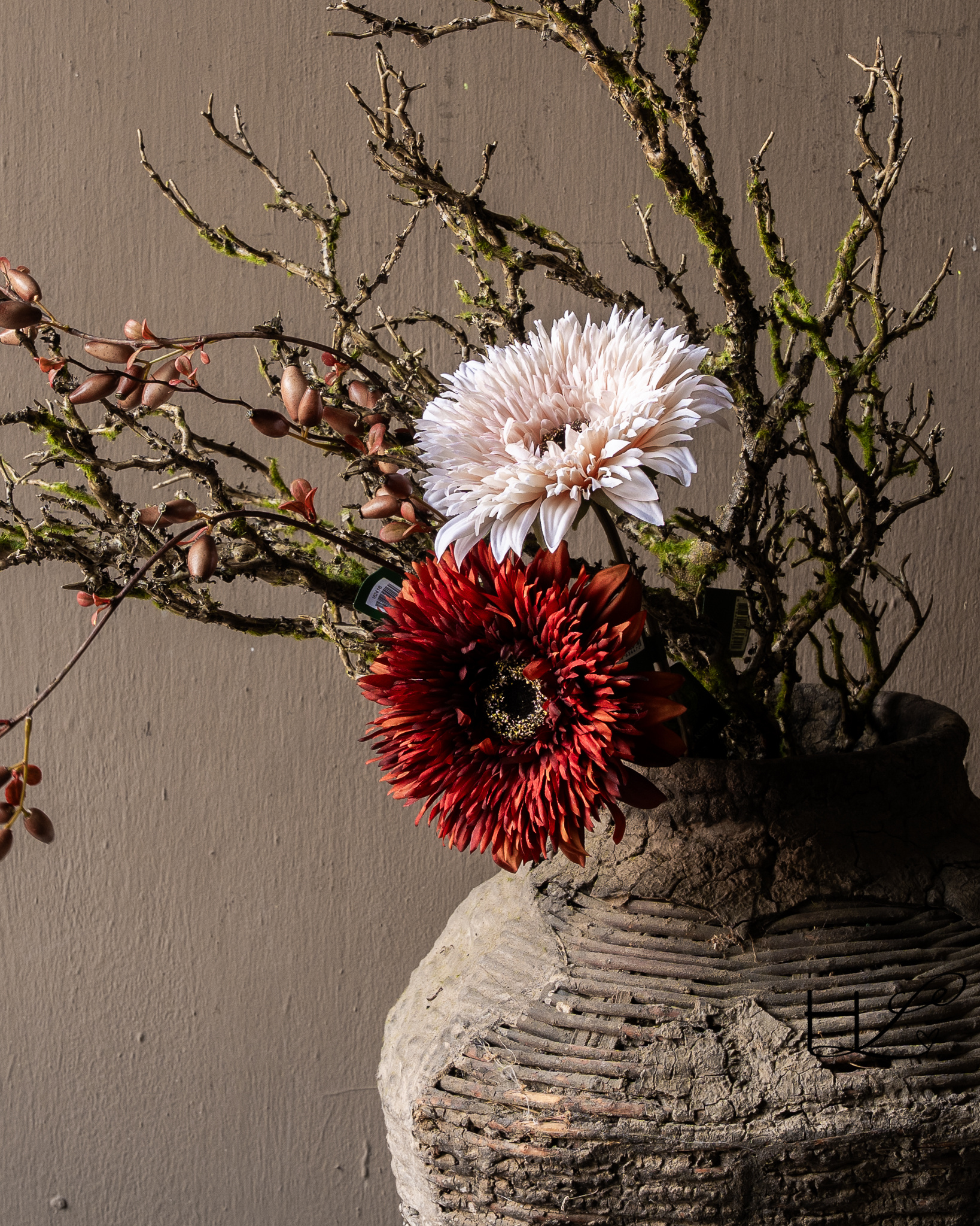 Silk-ka Zonnebloem Steel Crème/Bruin 97 cm | Kunstbloem-6
