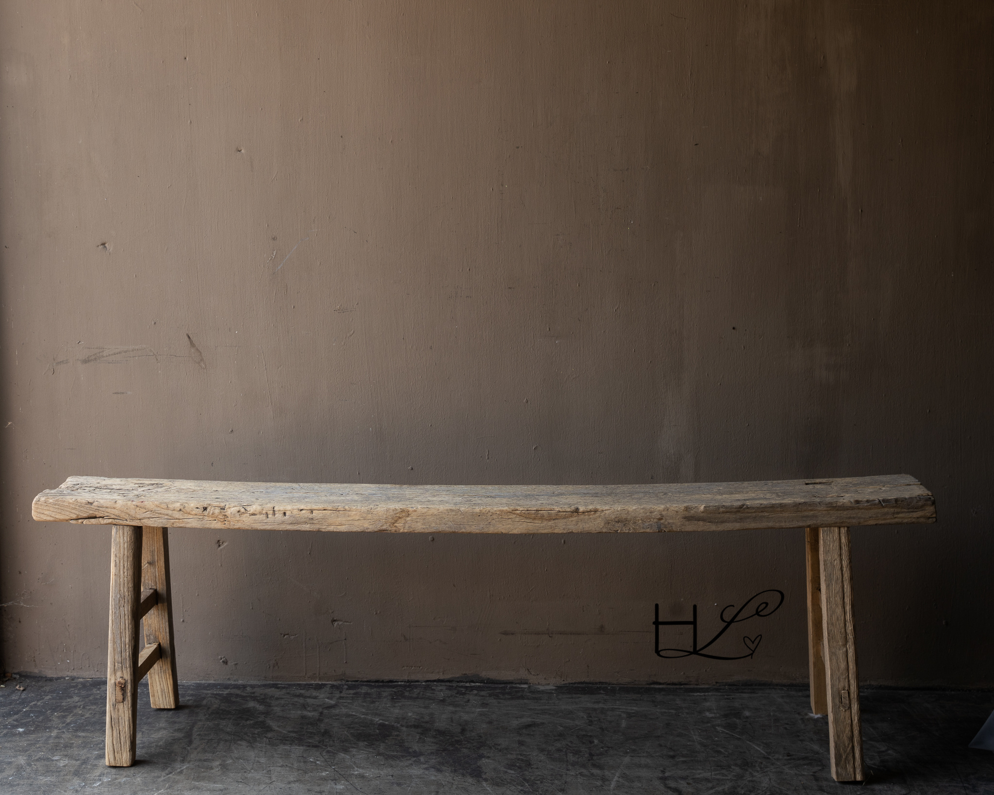 Authentiek oude houten Bank-2