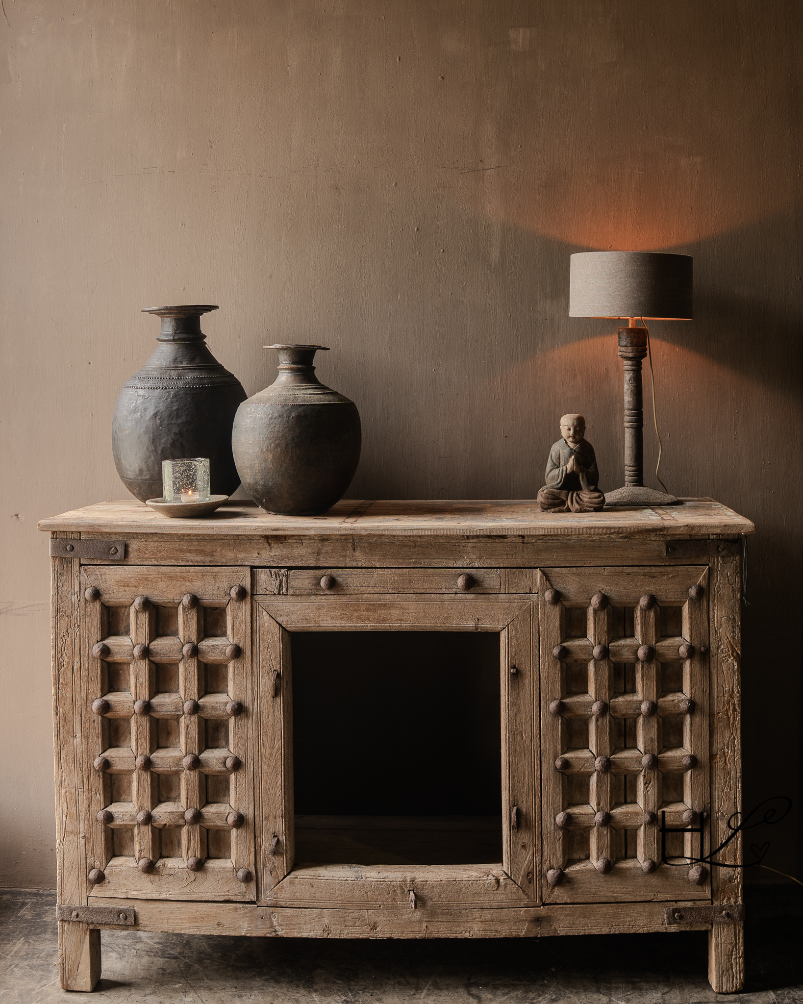 Authentieke Oude Houten Toonbank / Keukeneiland / Wandtafel-1