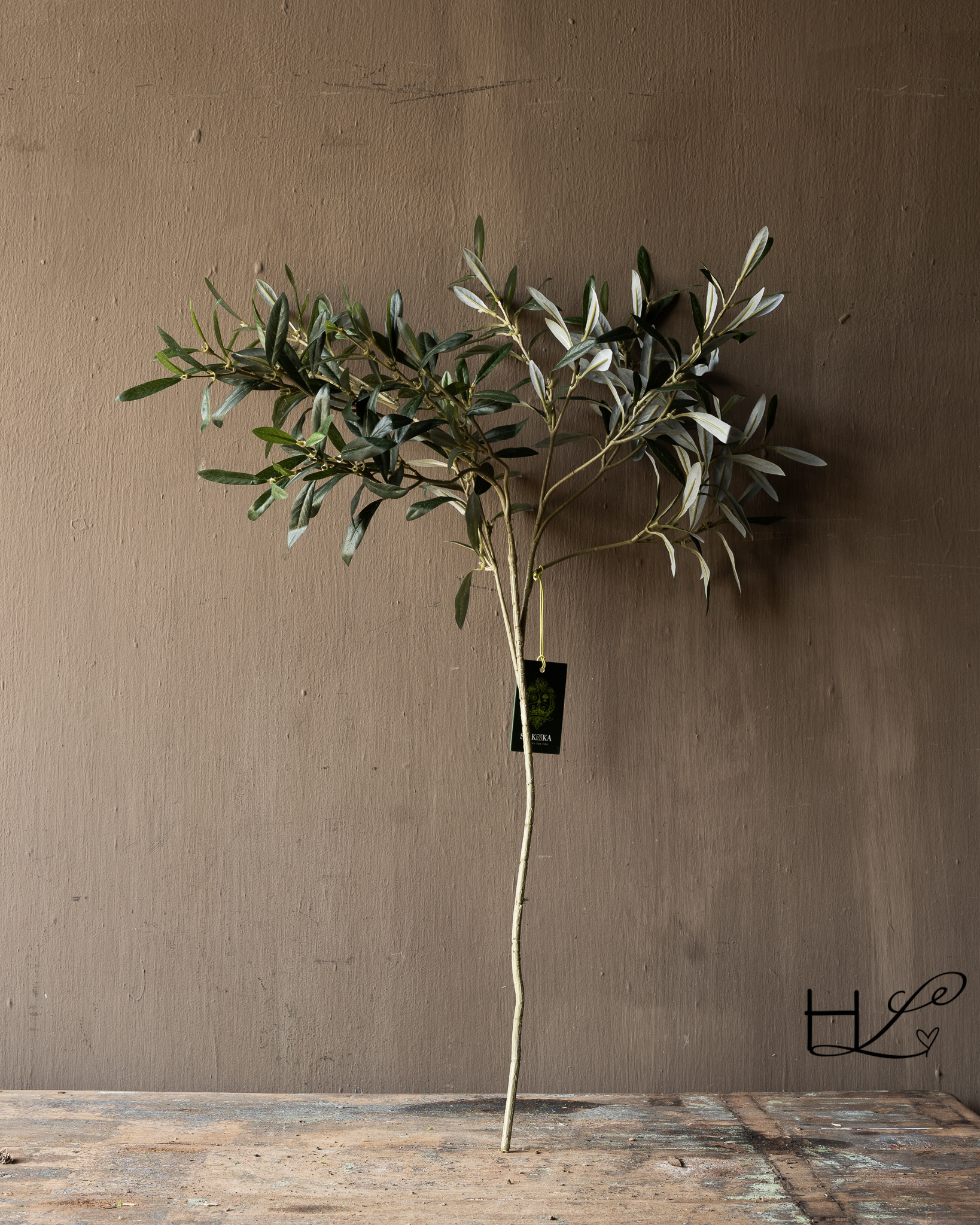 Silk-ka Olijftak Kunsttak Groen UV 90 cm | Realistische Olijftak-3