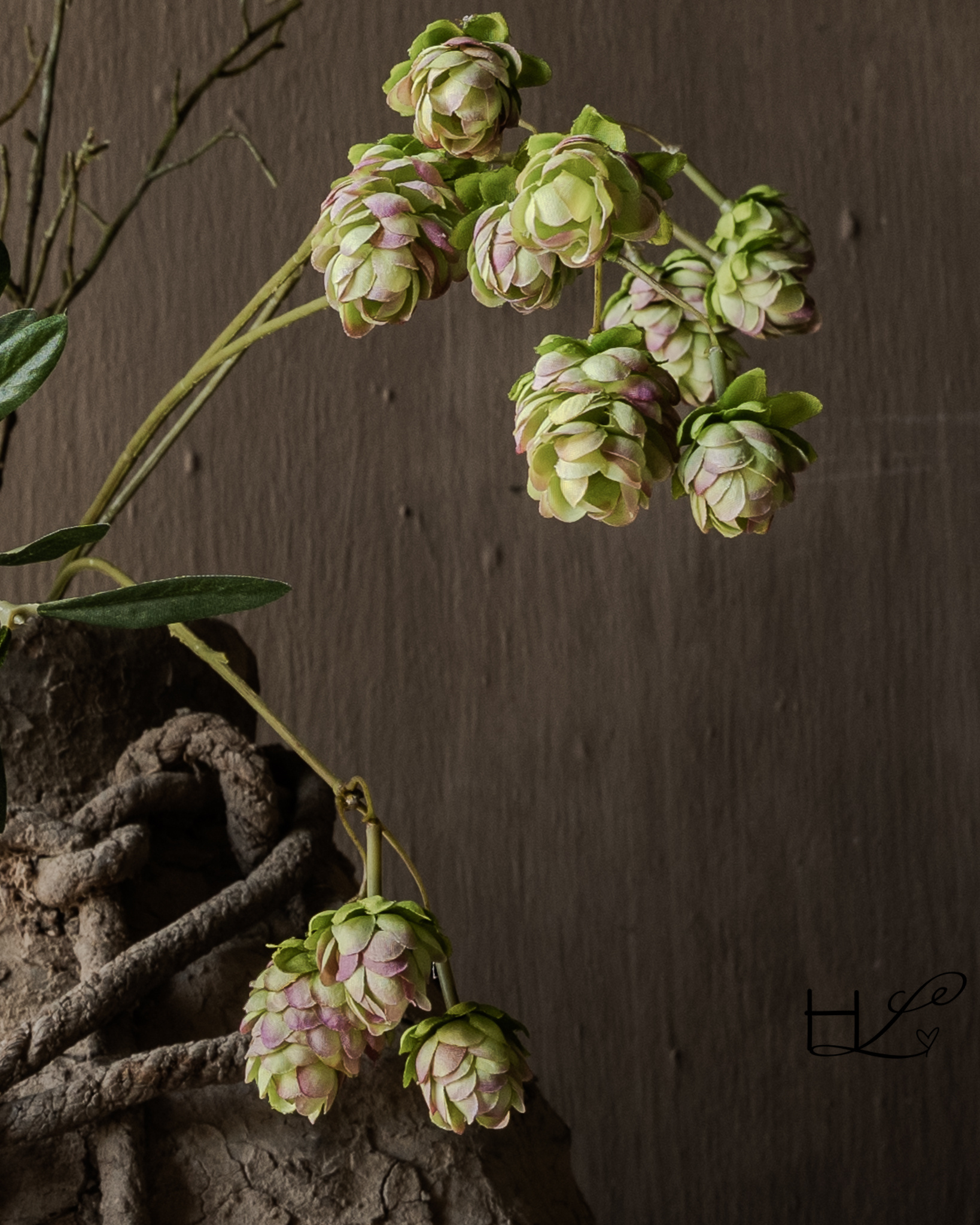 Silk-ka Kunst Hoptak Groen/Roze – 108 cm-2