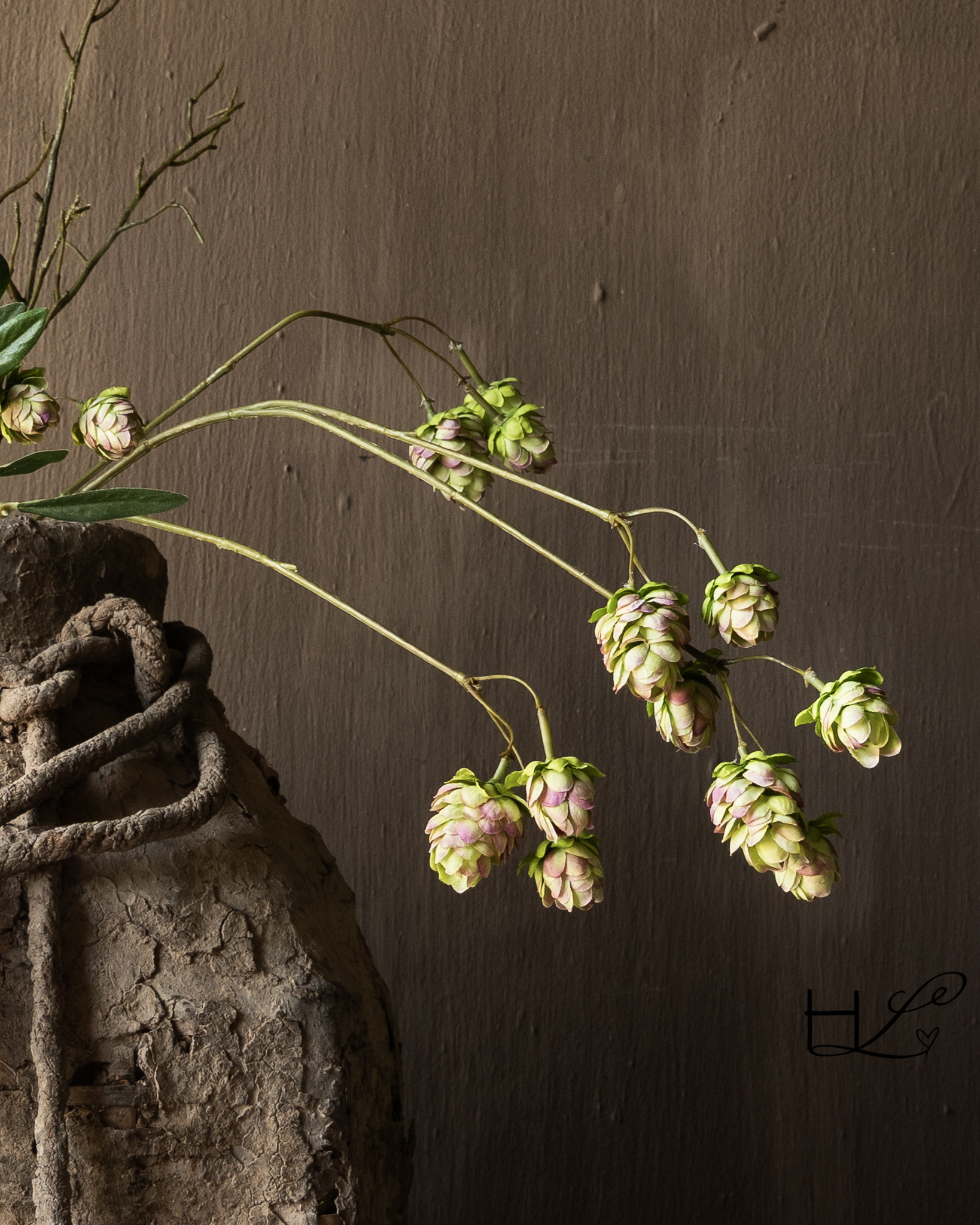 Silk-ka Kunst Hoptak Groen/Roze – 108 cm-1