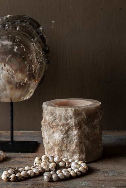 Round Onyx Tealight Holder / Small Vase