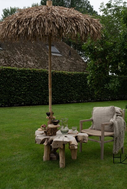 Bamboe Parasol met Palmblad Ø150 cm