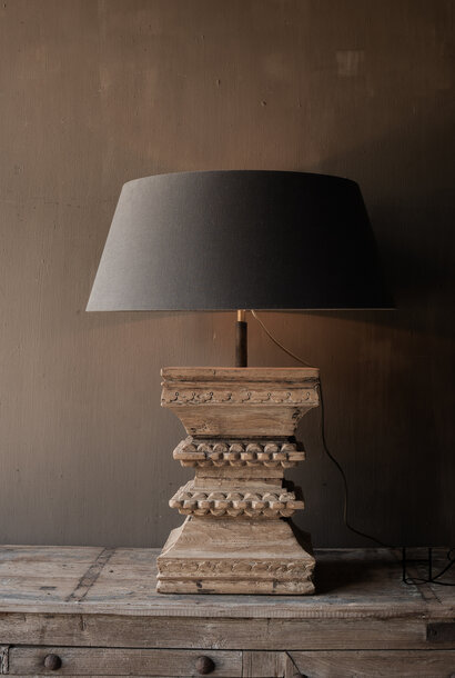 Unique table lamp made from an old wooden baluster – authentic