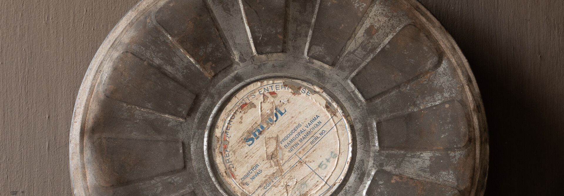 Original vintage film canister from India