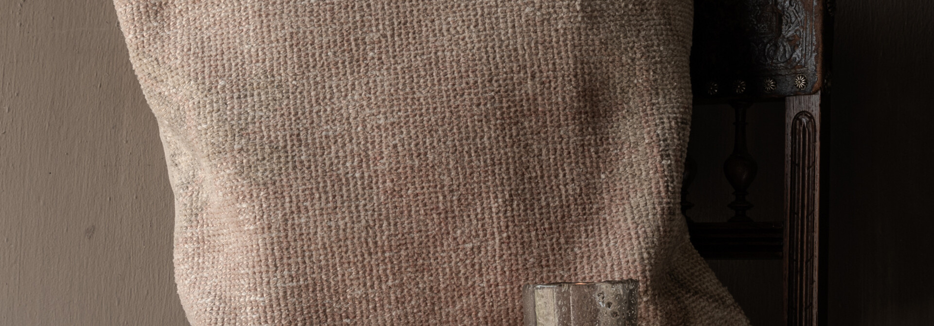 Unique Cushion Made from Old Carpet 50x50 cm | Soft pastel shades