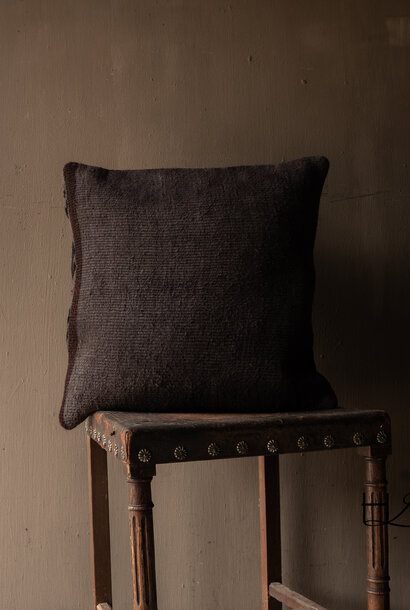 Hennep Kussen 50x50 cm | Donker Aubergine/antraciet