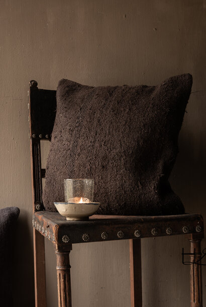 Hennep kussen 50 x 50 cm – Donker Espresso