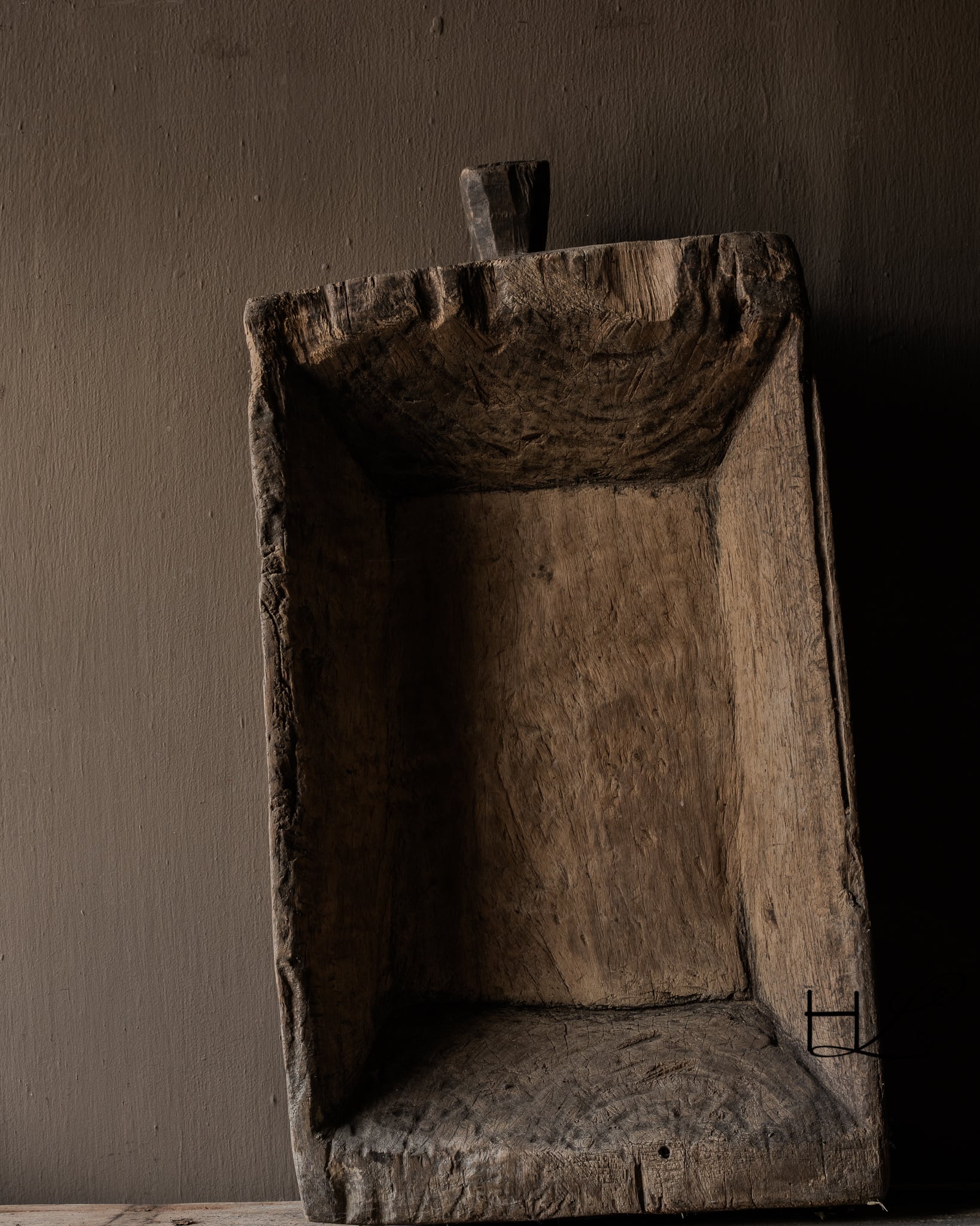 Imperfect Old Wooden Trough / Basin-2