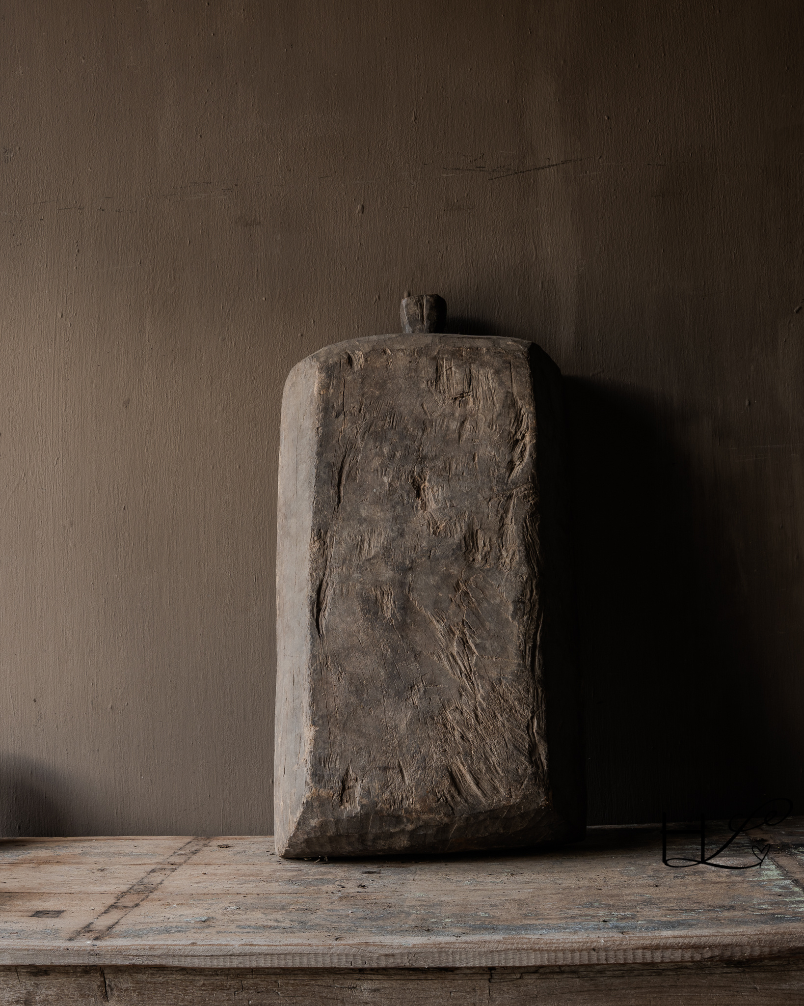Imperfect Old Wooden Trough / Basin-3