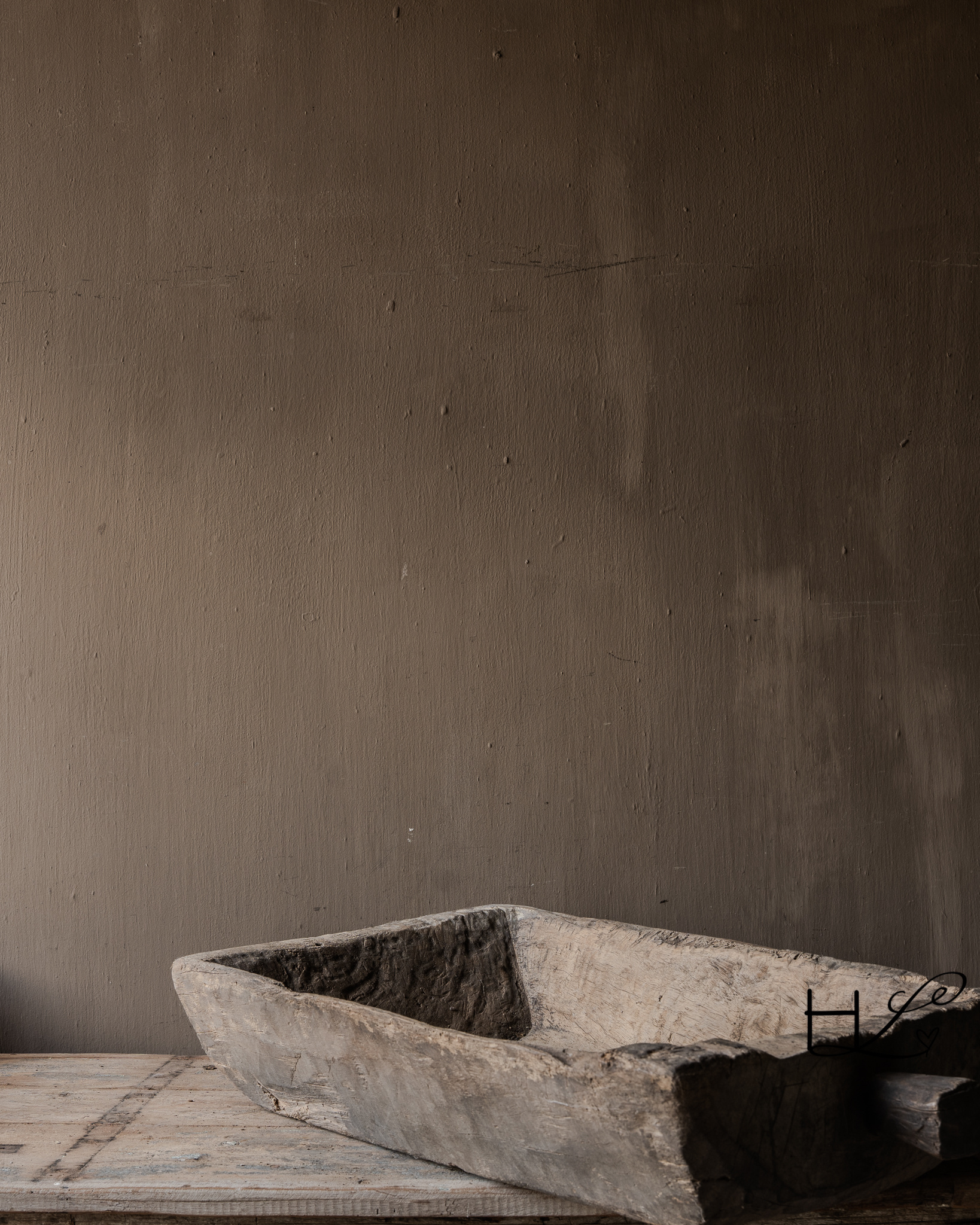 Imperfect Old Wooden Trough / Basin-4
