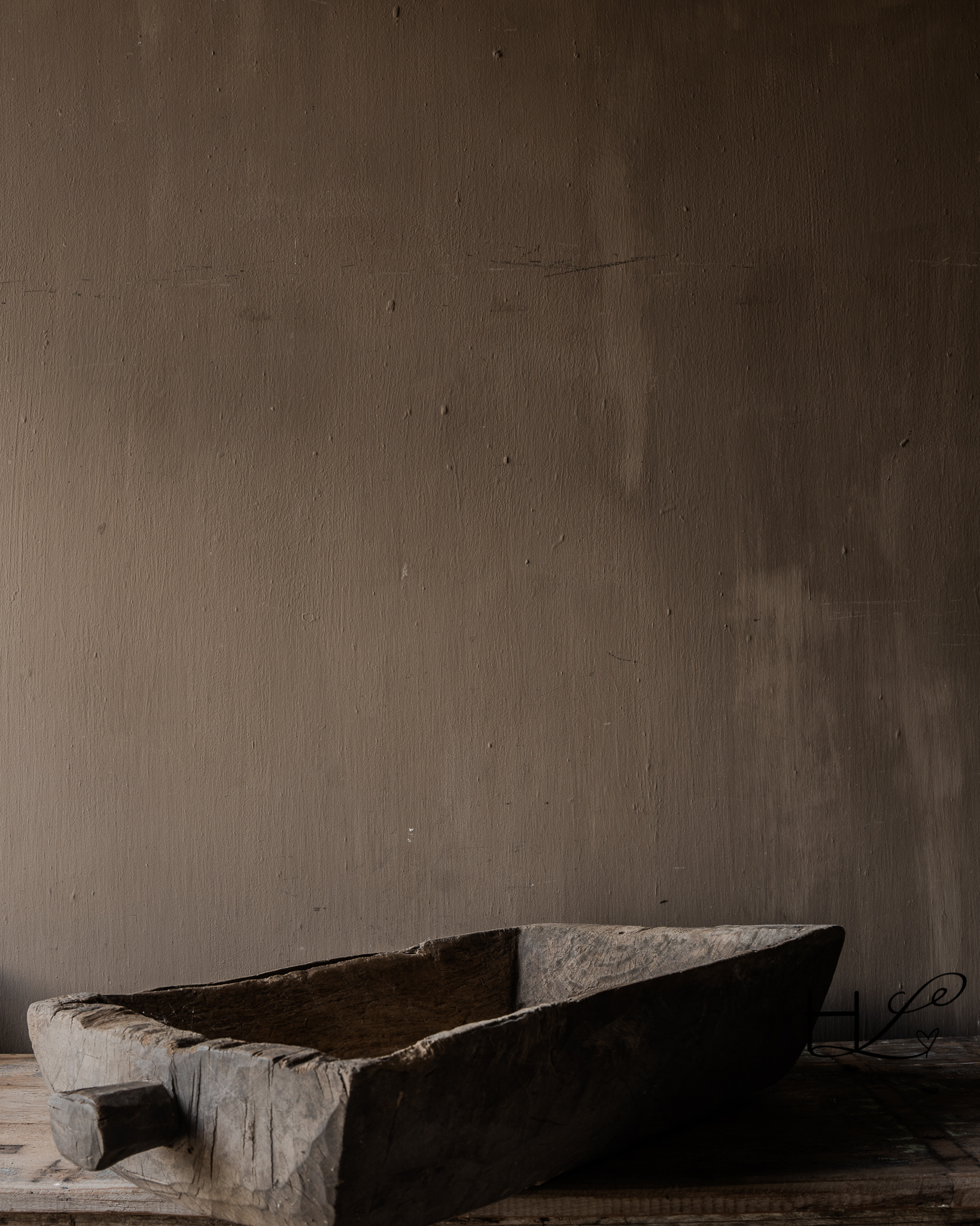 Imperfect Old Wooden Trough / Basin-5