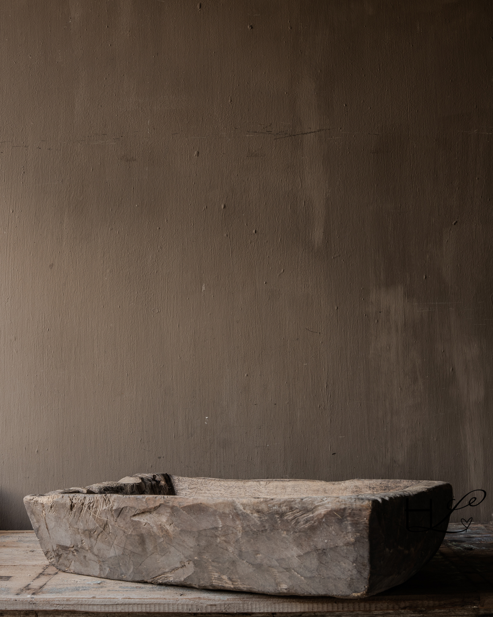 Imperfect Old Wooden Trough / Basin-6