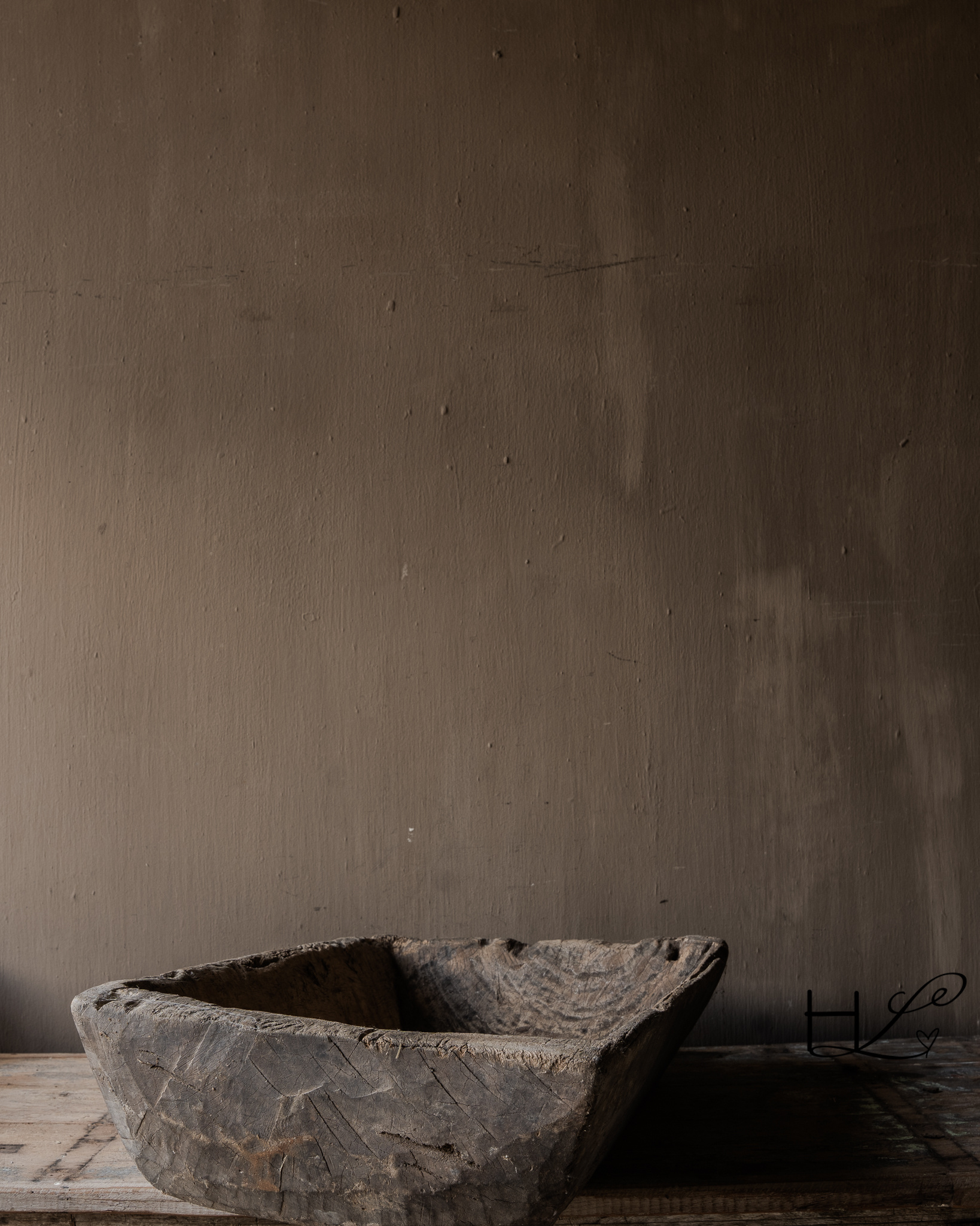 Imperfect Old Wooden Trough / Basin-7