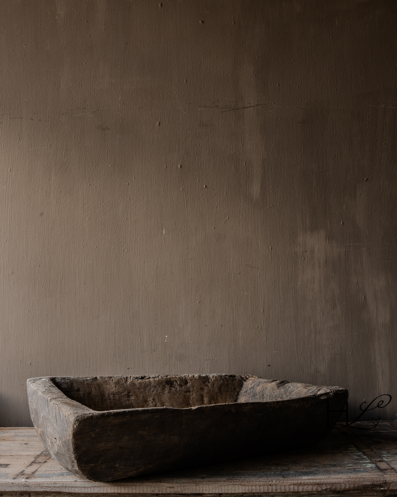 Imperfect Old Wooden Trough / Basin-8