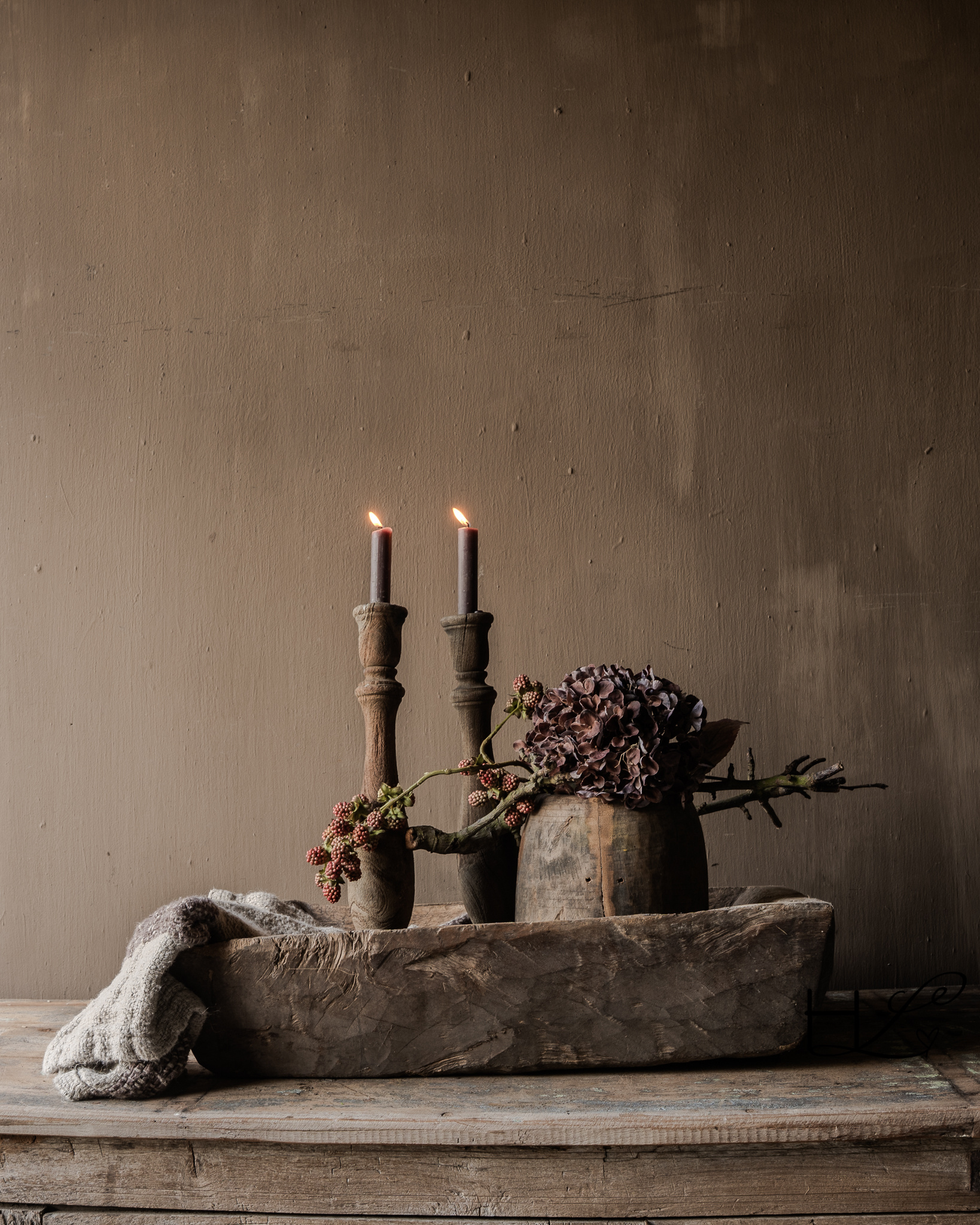 Imperfect Old Wooden Trough / Basin-1