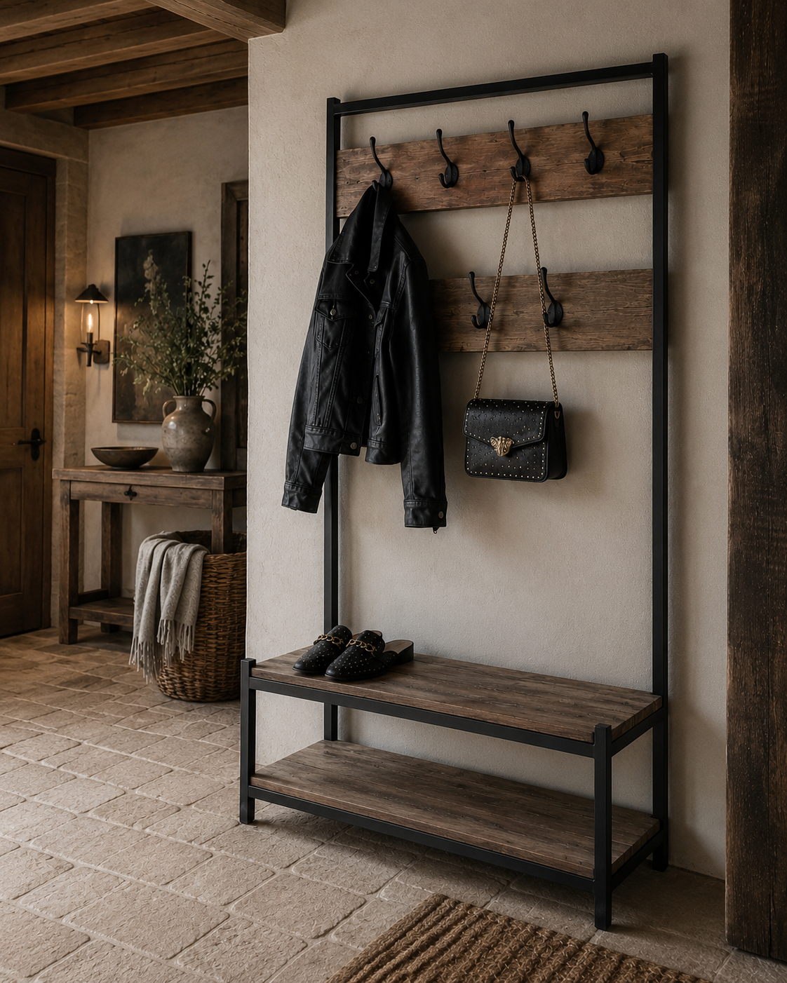 Flurmöbel mit Garderobe | Holz & Metall-1