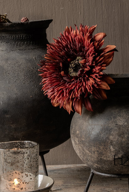 Silk-ka Zonnebloem Steel Crème/Bruin 97 cm | Kunstbloem