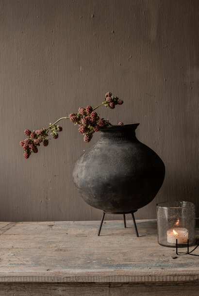 Earthenware Tumbling Jug / Indian clay pot incl. stand