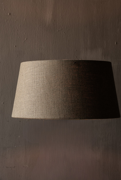 Lampenkap grof linnen vergrijsd olijfbruin – 30 × 25 × H15 cm