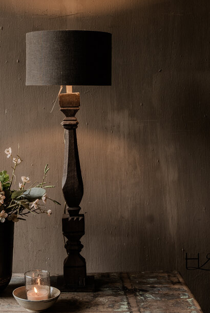 Tafellamp van Oude houten Baluster