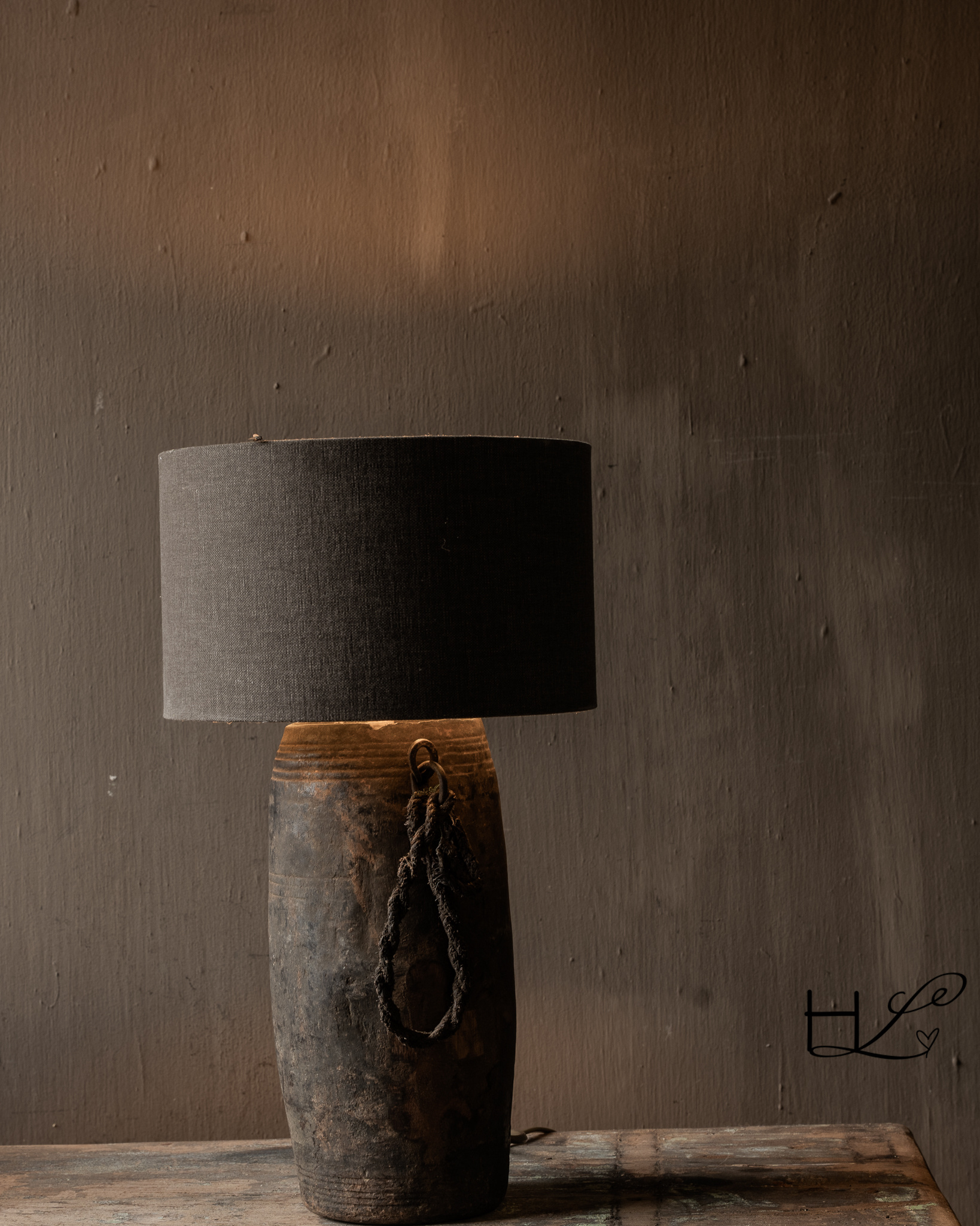 Houten Kruiklamp – Oude Indiase Melkkruik-2