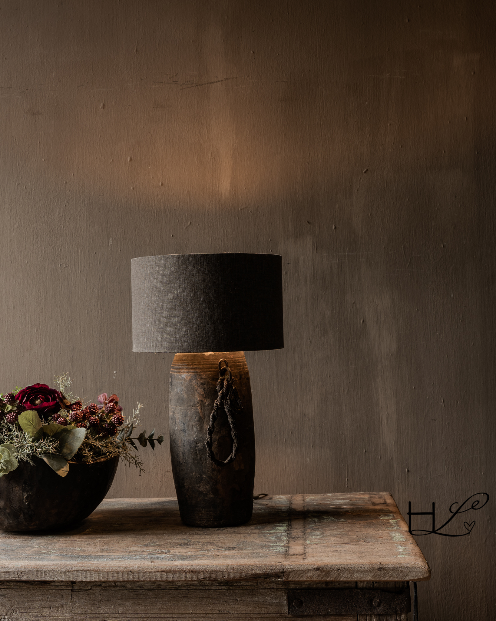 Houten Kruiklamp – Oude Indiase Melkkruik-7