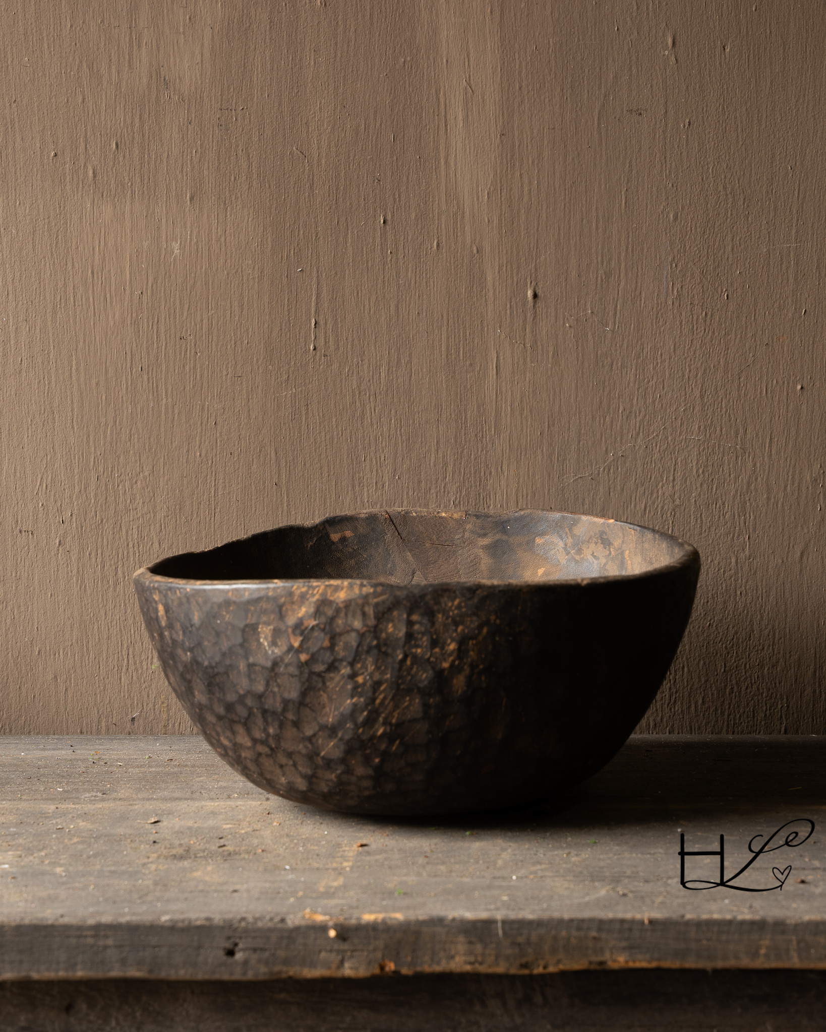 Unieke antieke houten Naga schaal-2