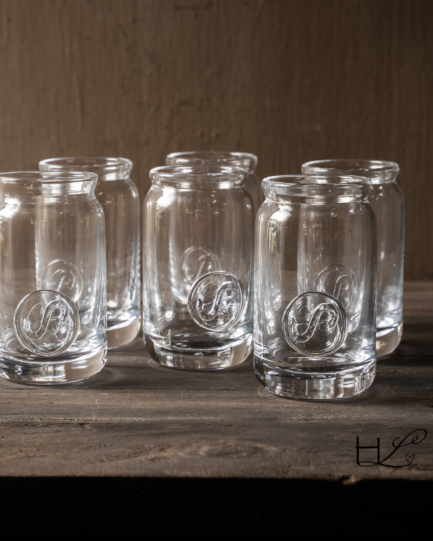 Marmeladenglas-Trinkglas mit Glasmedaillon-2