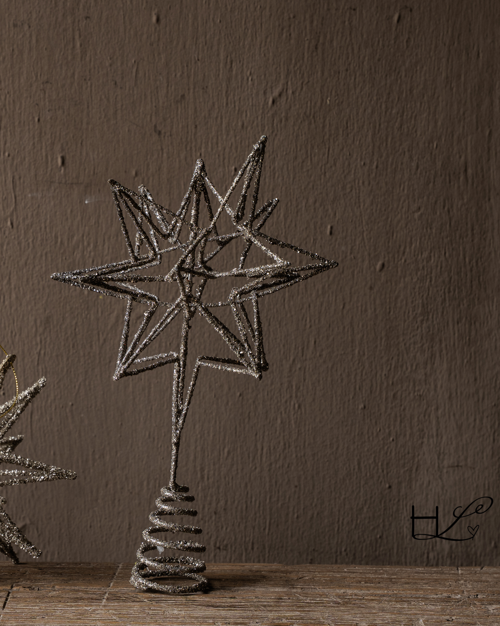 Christbaumspitze aus Metall – Stern 23 cm-1
