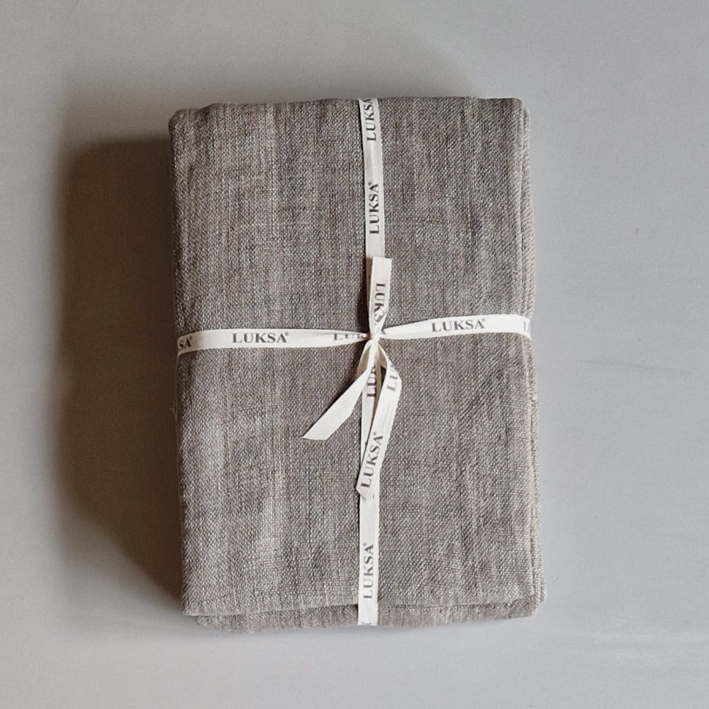 Linen Plaid/Tablecloth in Taupe-7